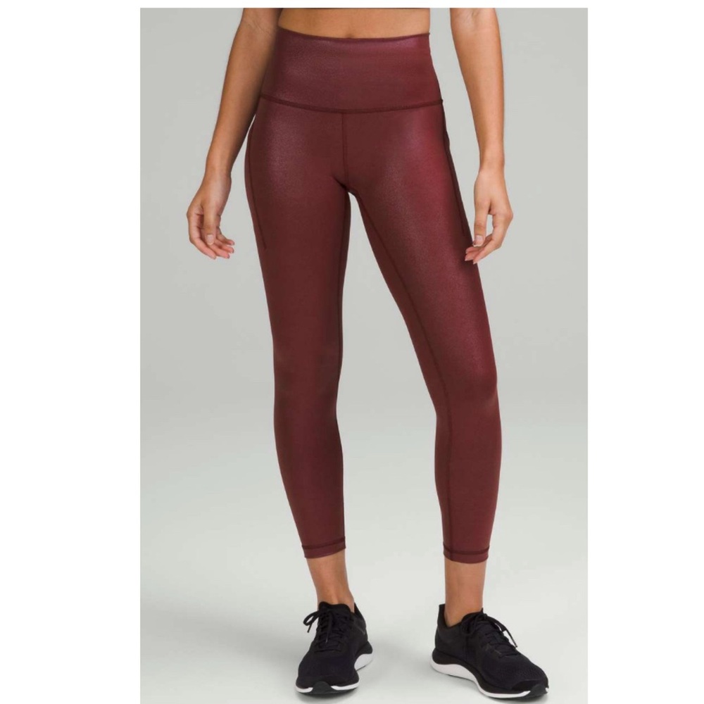 NWT Lululemon Wunder Train High Rise Tight 25” Pockets Foil sz 0